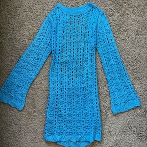 Blue crochet dress/cover up!